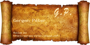 Gergen Péter névjegykártya